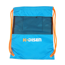 Wholesale Waterproof Sports Backpack Polyester Drawstring Bag With Zipper Mesh Pockets